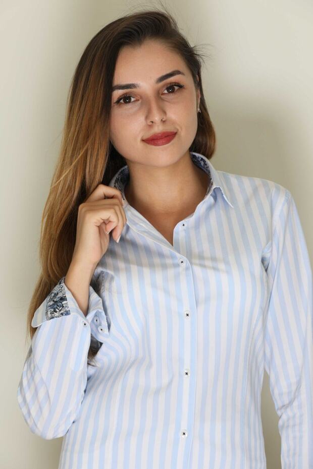 Kadın Mavi Gömlek - 2