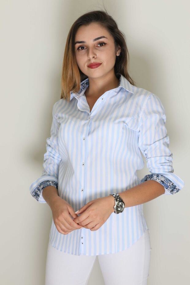 Kadın Mavi Gömlek - 1