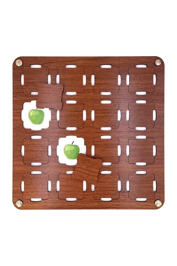 Walnut Wooden MDF Matching Memory Game with 3 Different Game Cards - 4