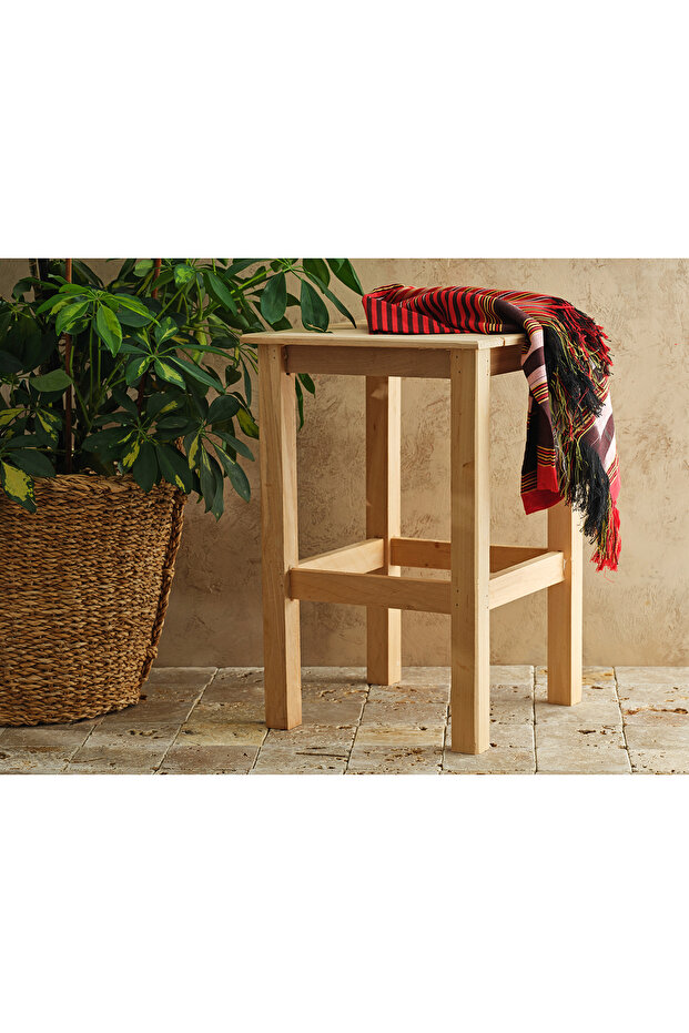 Klasik Ahşap Tabure 30 Cm - 1