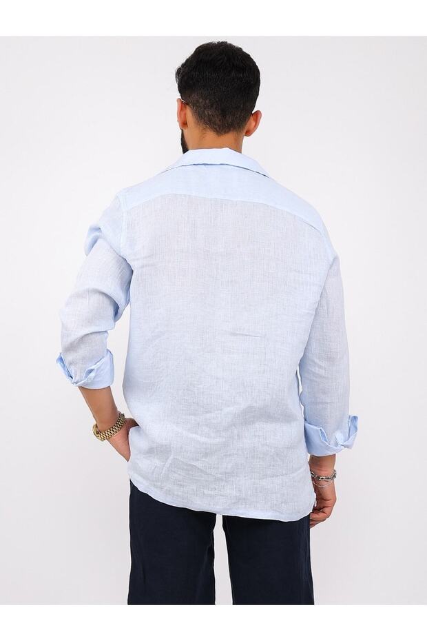 Basic Keten Gömlek - 5