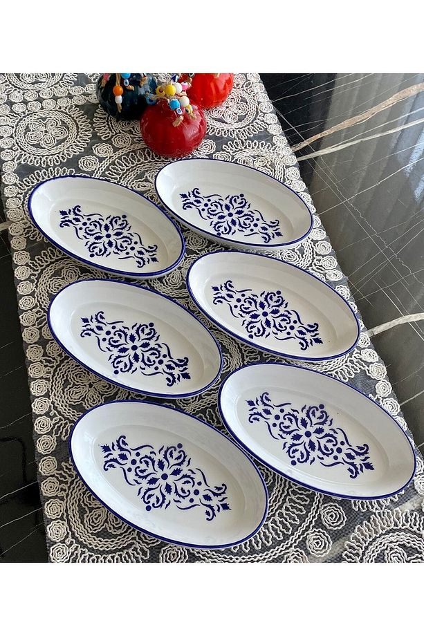 Isırgan Model 6’lı Oval Küçük Kahvaltı Tabağı - 1