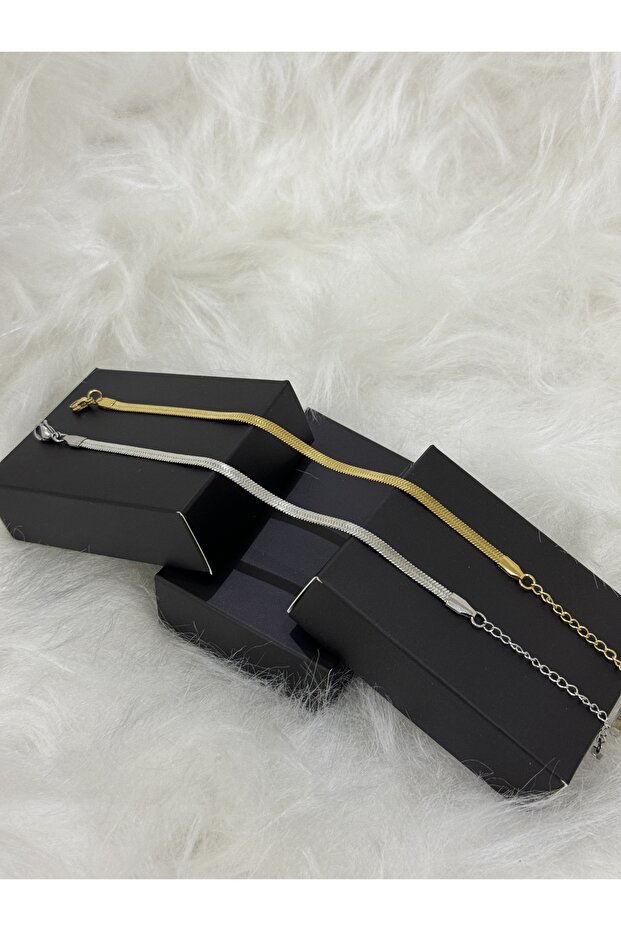 Italian Steel couple bracelets gold and silver