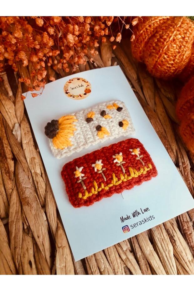 Embroidered Children's and Adult Braided Hair Buckle Set