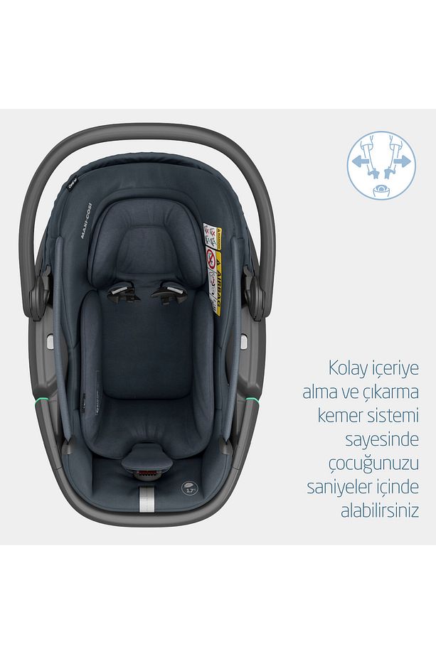 Coral 360 Dönebilir Isofix Bazalı 2'si Bir Arada Ana Kucağı Ve Oto Koltuğu Graphite - 9