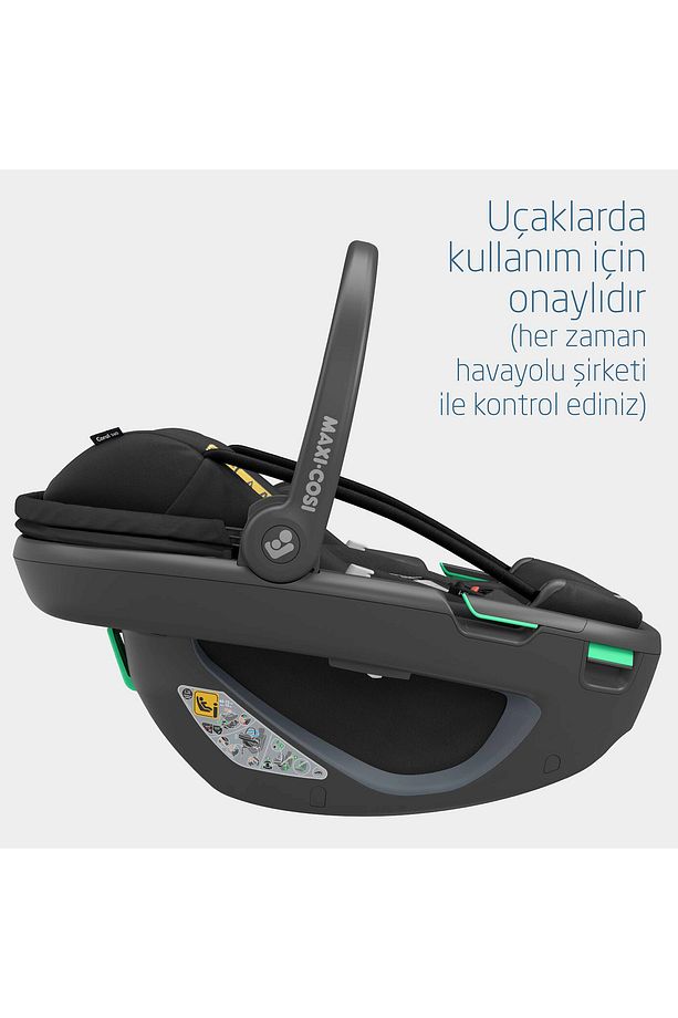 Coral 360 Dönebilir 2'si Bir Arada Modüler Ana Kucağı Ve Oto Koltuğu Black - 8