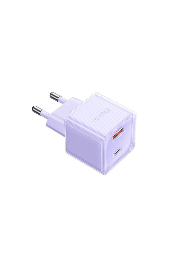 CH-4153 33W GaN PD 1xType-C 1xUSB Girişli Hızlı Şarj Aleti - Mor - 1