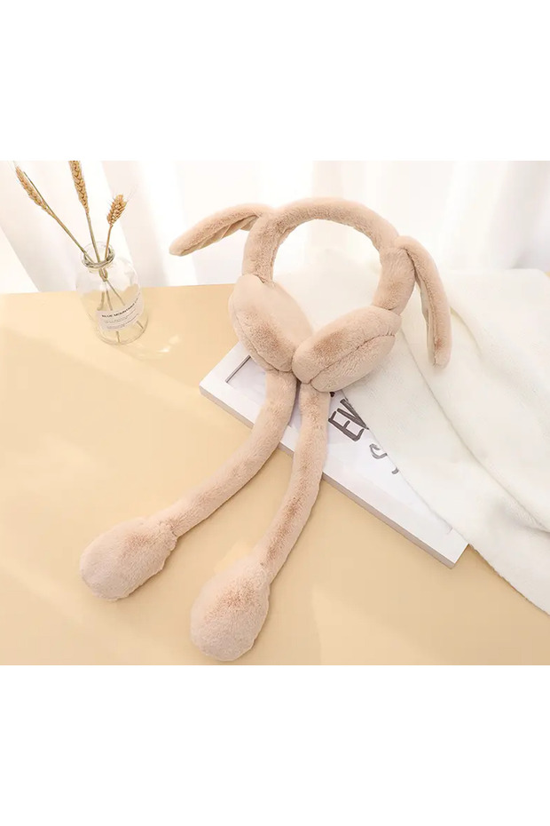 Moving Soft Headphones with Plush Rabbit Headphones