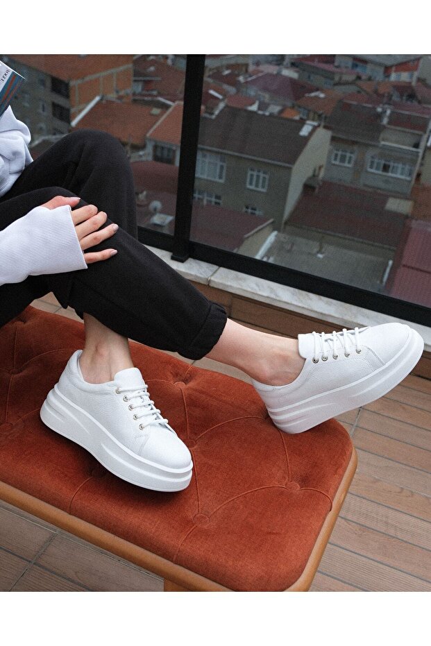 Kadın Beyaz Sneaker - 5