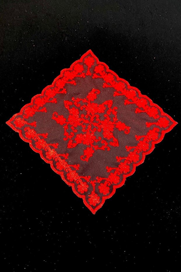 Red Halay Handkerchief, Bridal Handkerchief, Glitter Gift Handkerchief 5 Pieces