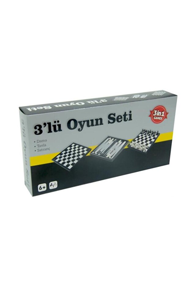 3-Piece Game Set (Checkers, Backgammon, Chess)
