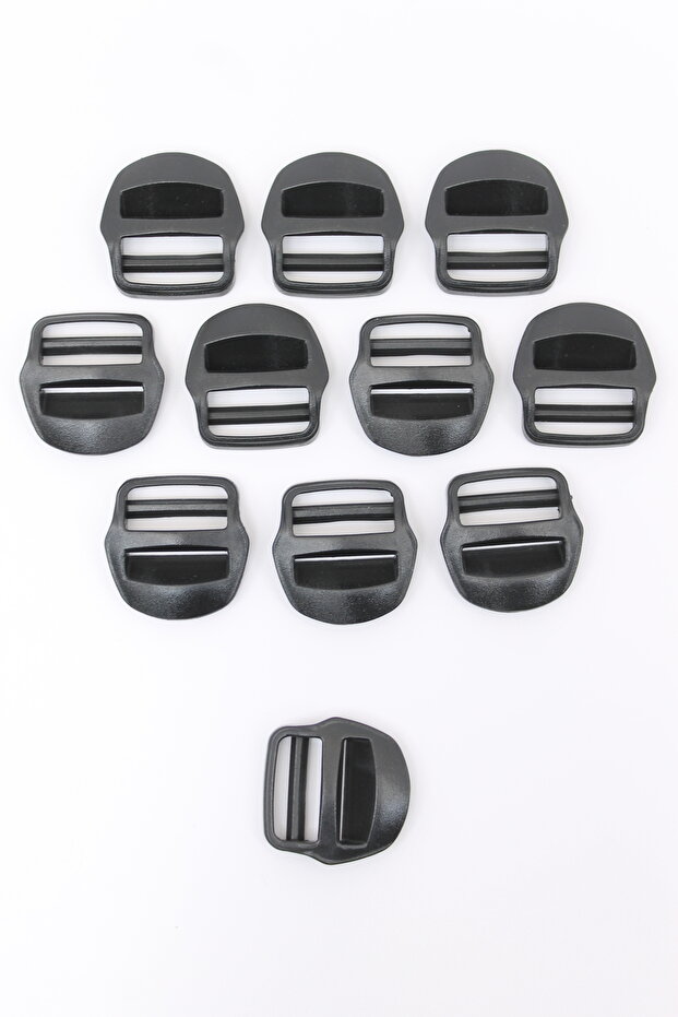 2.5 cm Black Humpback Buckle, 10 Pieces