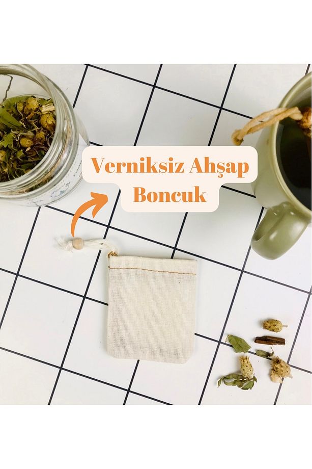 Kumaş Çay Kesesi (3 ADET), Yıkanabilir Kese, Çay Kahve Filtresi Organik (3 ADET) - 5