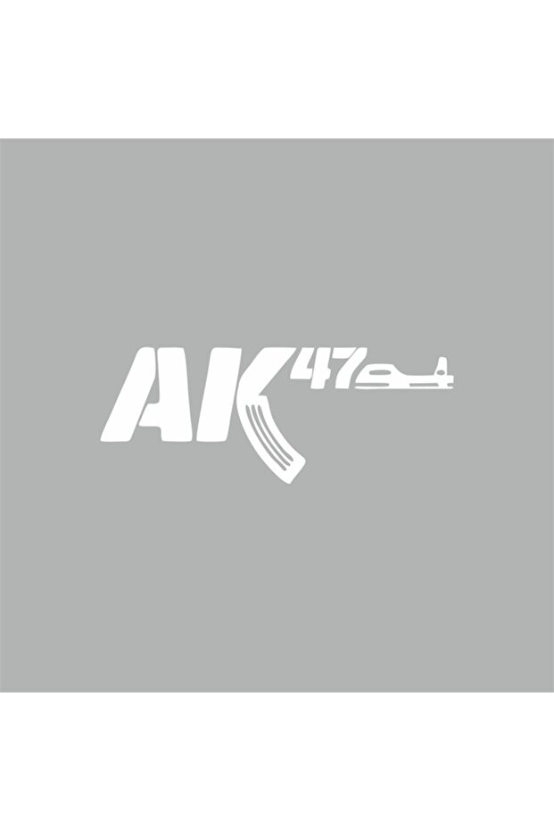 Ak47 Sticker 20x10 Cm White