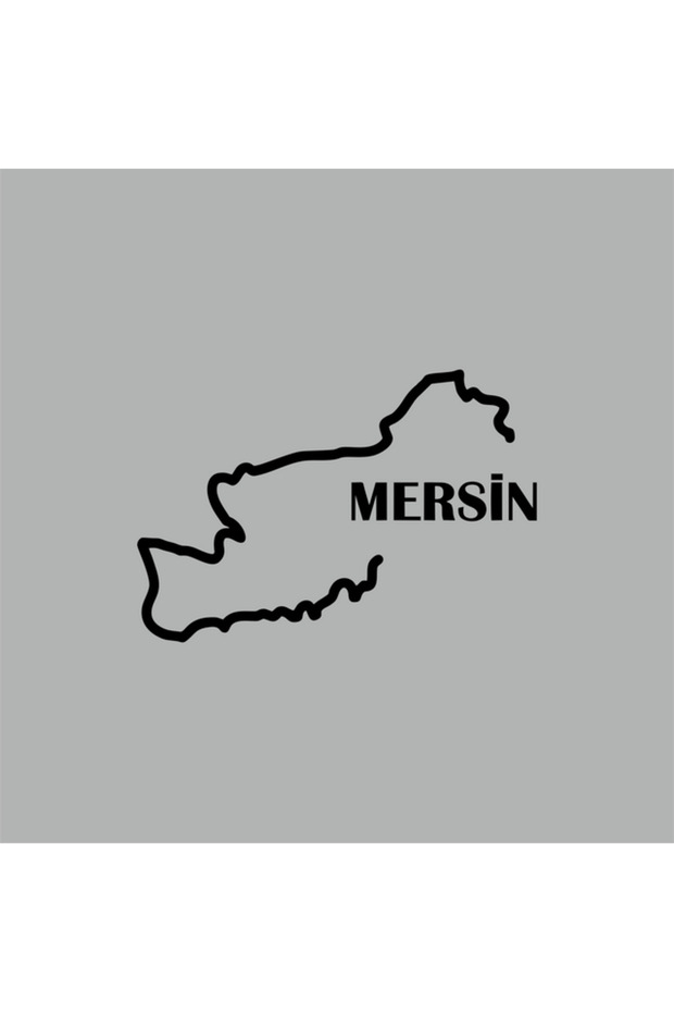 Mersin Map Car Sticker 17x12 Cm White