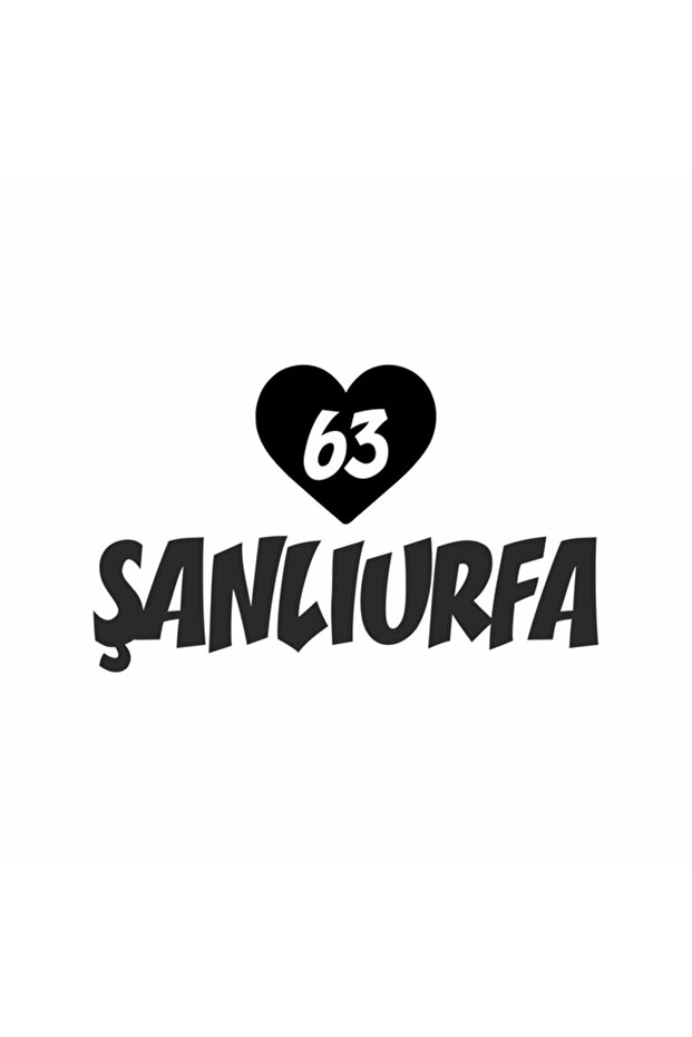 63 Şanlıurfa Car Sticker with Heart 20x15 Cm Blue
