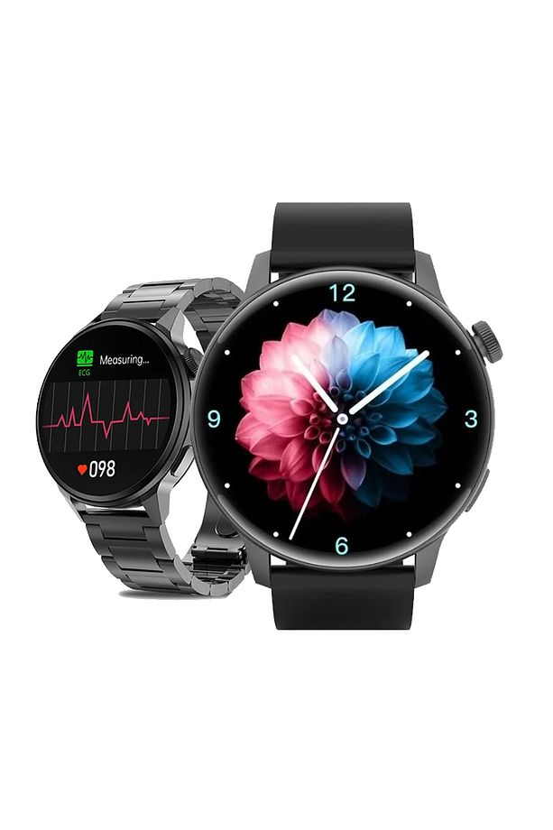 Full Amoled Ekran Gps/nfc/siri/Sesli Görüşme Bildirim Alma 2 Kordon Hediyeli Akıllı Saat - 1