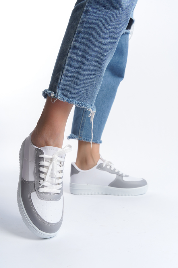 White-Grey Women's Sneakers BG1003-101-0001