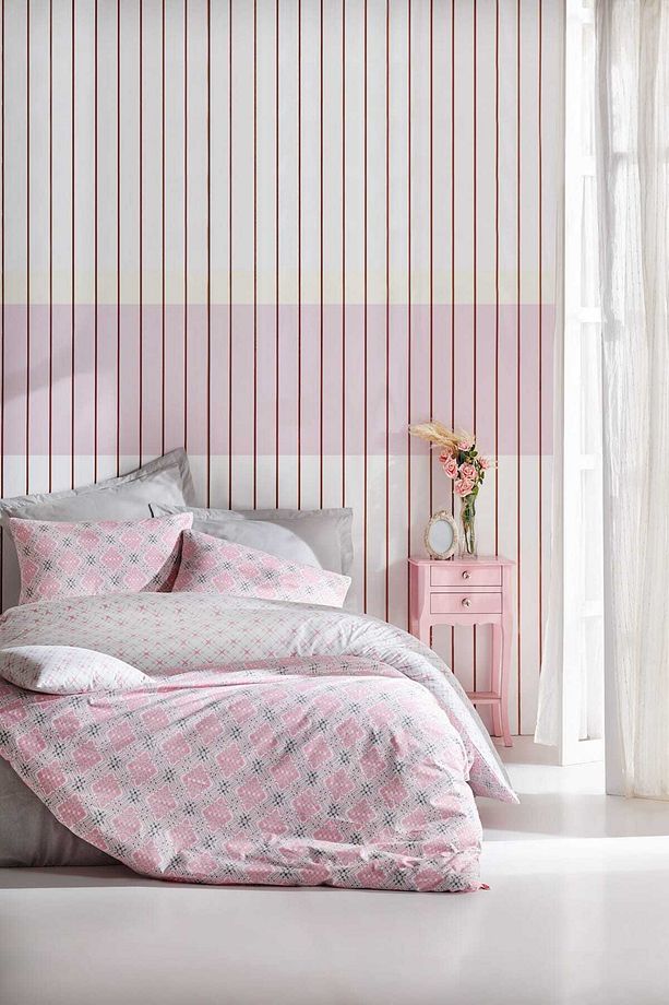 Minimal Ranforce Tek Kişilik Nevresim Takımı - Fine Pembe - 1