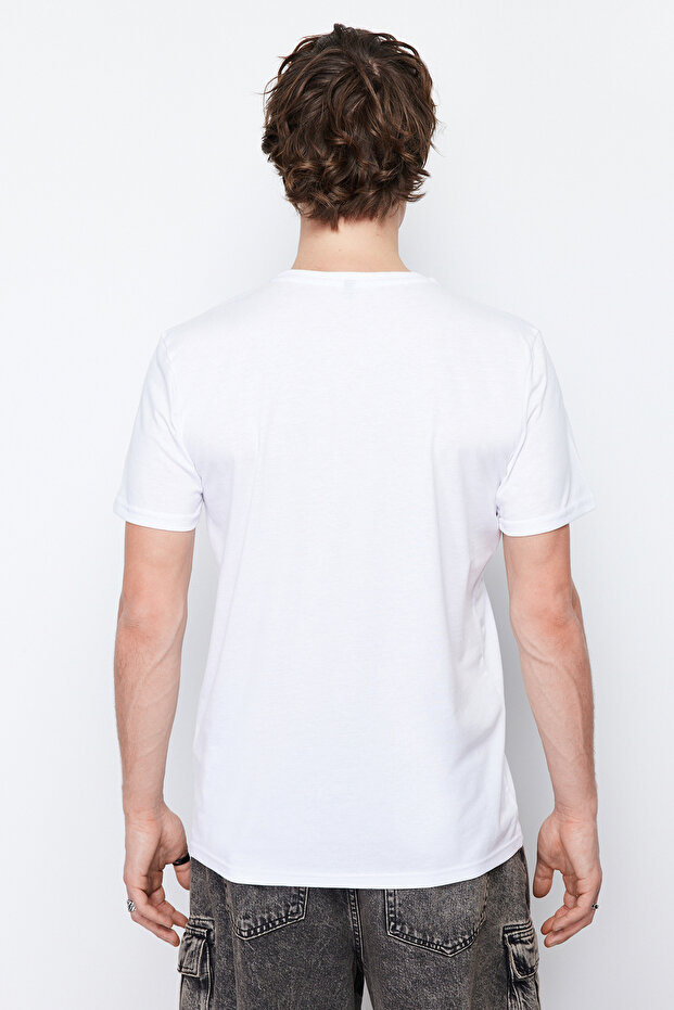 Unisex Beyaz Regular Fit Kısa Kollu T-Shirt TMNSS22TS0271 - 3