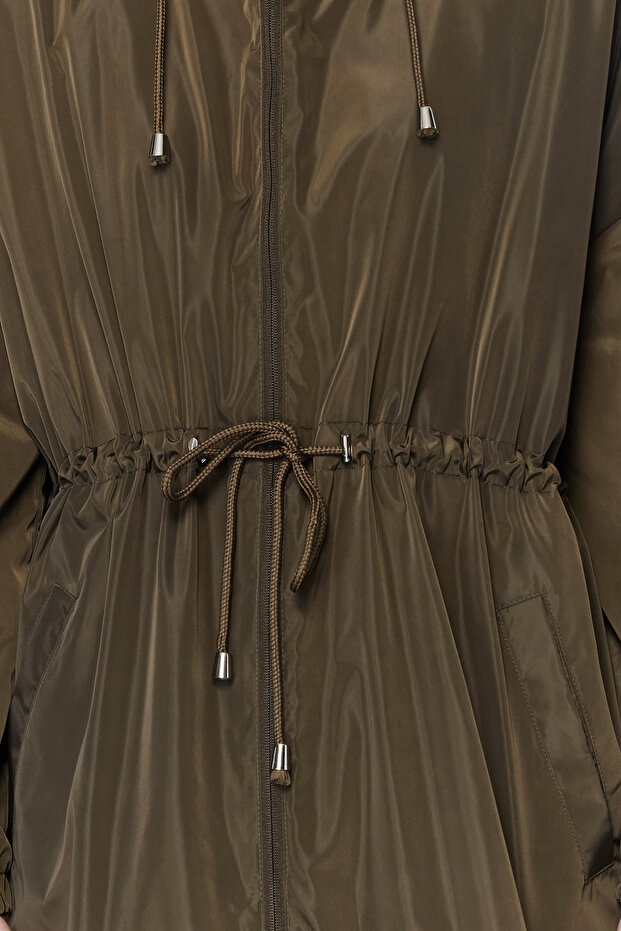 Khaki Oversize Kurtka Przeciwdeszczowa Z Kapturem VIBRATION TWOAW24MO00160 - 9