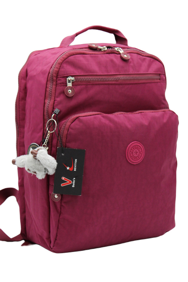 Bvt-1900 Claret Red School Bag Water Resistant Fabric Unisex School Backpack