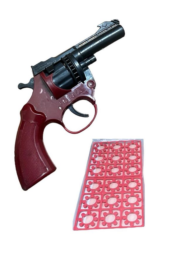 Oyuncak Kovboy Mantar Tabancası + 18 Adet Mantar Kapsül - 1