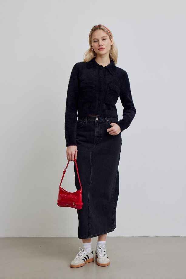 ARYA YUMUŞAK CROP HIRKA SİYAH - 5