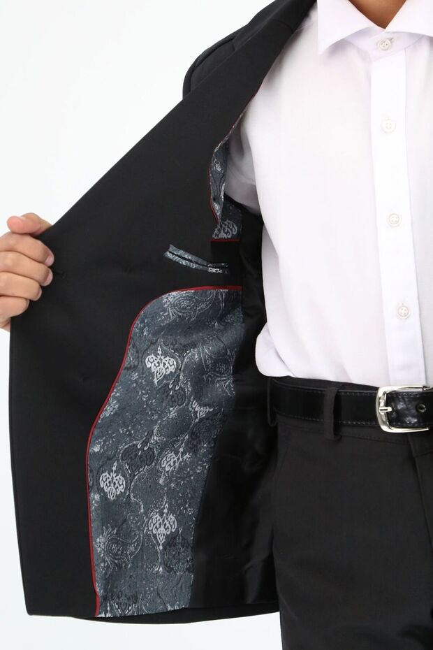 Erkek Çocuk Kruvaze Klasik Elegant Tek Ceket - 4