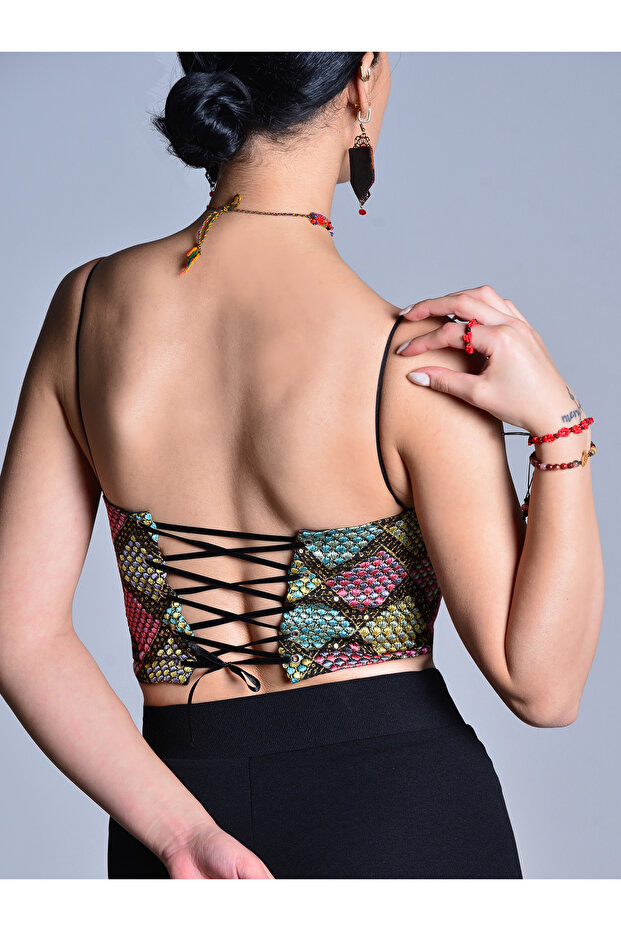 Special Production Ethnic Patterned Bustier - 1