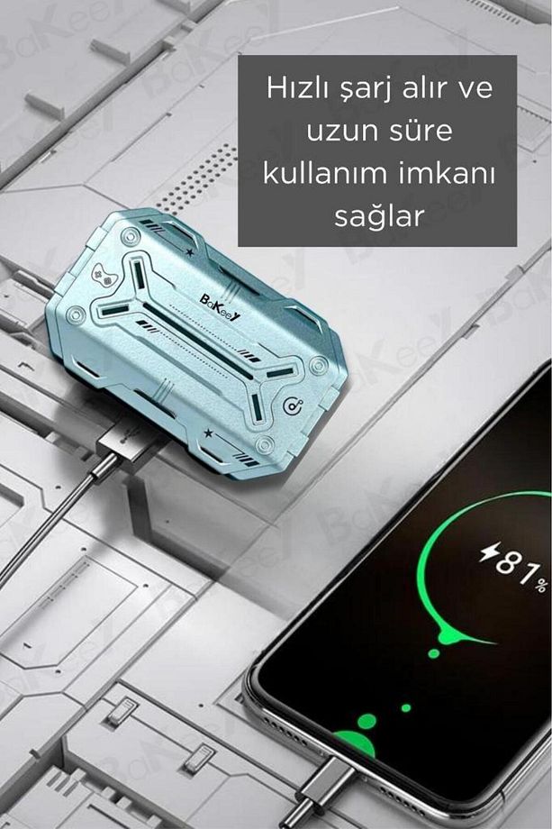 M99 Plus Bluetooth Kulaklık Kulakiçi Kablosuz Oyuncu Kulaklıkları Işıklı Android-İphone Uyumlu Siyah - 6