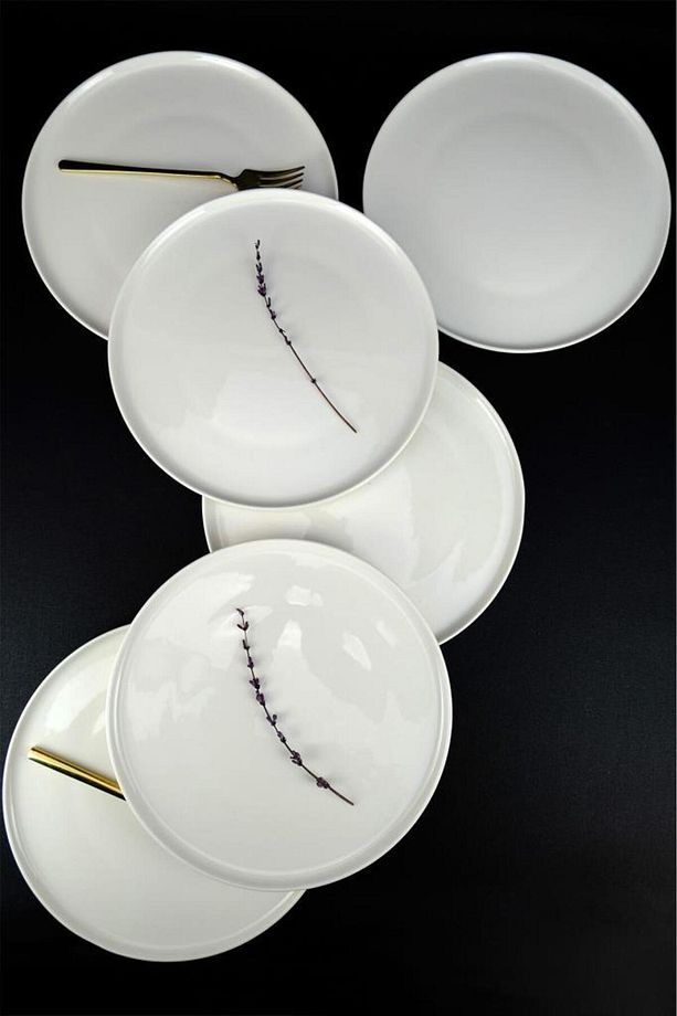 Elif Porselen 6'lı Servis ve Sunum Tabağı Seti 27 Cm Krem - TL4052334 C320.003 - 1