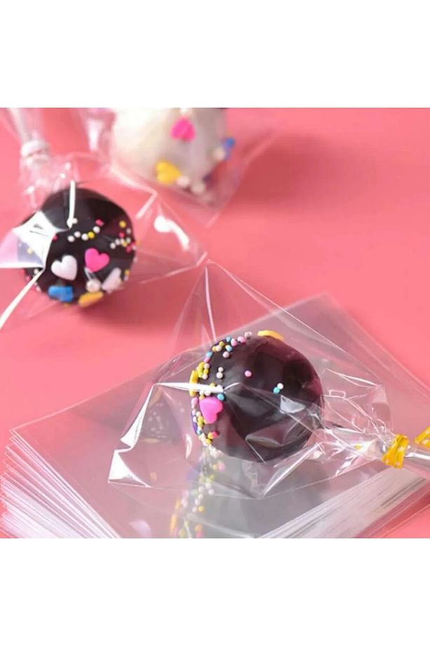 Kurabiye Poşeti 100lü Cakepops Poşeti Lolipop Şeker Poşeti 9x15 Cm Mısır Şeker Parti Sunum Poşeti - 2