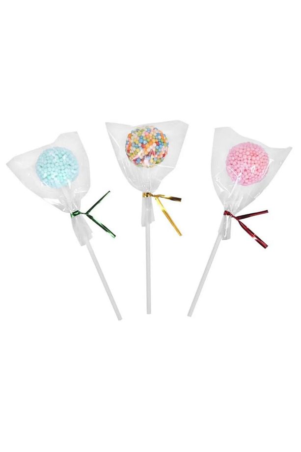 Kurabiye Poşeti 100lü Cakepops Poşeti Lolipop Şeker Poşeti 9x15 Cm Mısır Şeker Parti Sunum Poşeti - 3