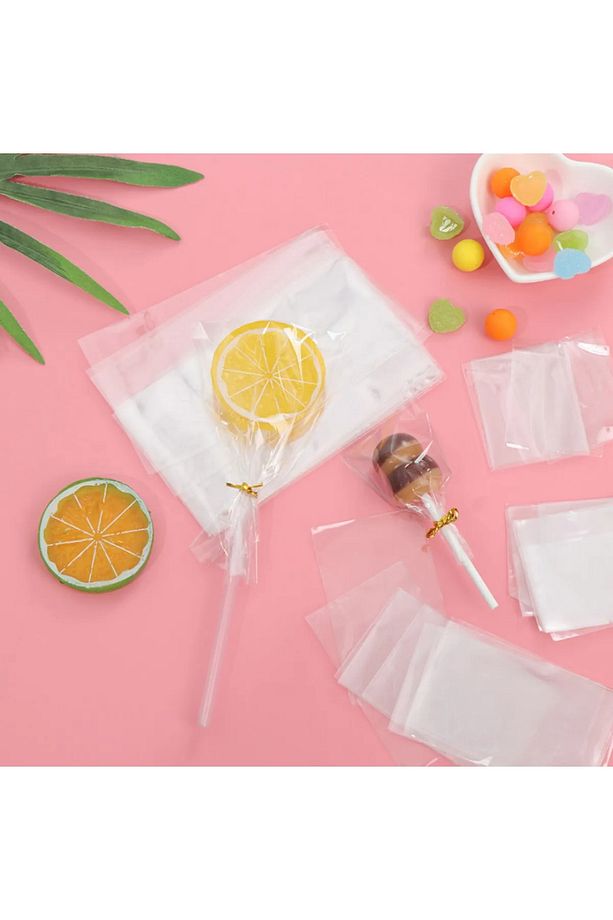 Kurabiye Poşeti 100lü Cakepops Poşeti Lolipop Şeker Poşeti 9x15 Cm Mısır Şeker Parti Sunum Poşeti - 1