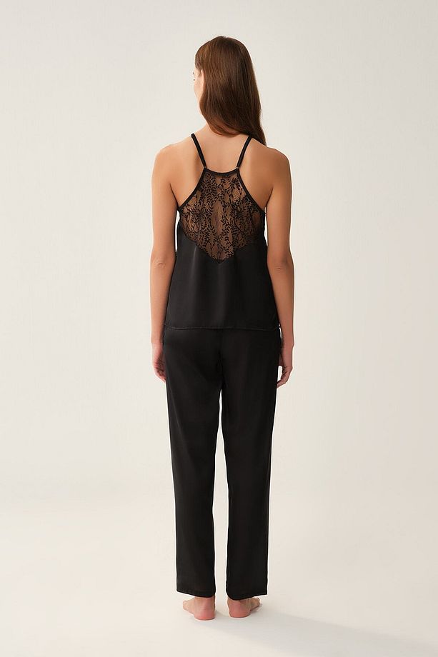 Siyah Camisole Pijama Üstü - 3