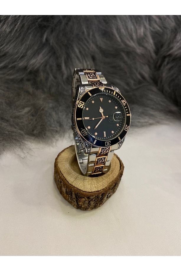 Rolex Model Takvimli Desenli Kordon Çelik Erkek Kol Saati - 3