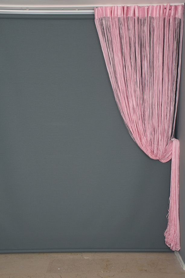 DÜZ İP PEMBE RUSTİK EN 100 CM BOY 210 CM HAZIR İP PERDE - 6