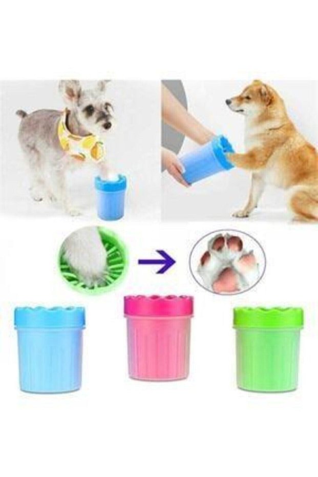 Practical and Very Useful Cat and Dog Paw Washing Bucket with Silicone Gel Brush, Small Size