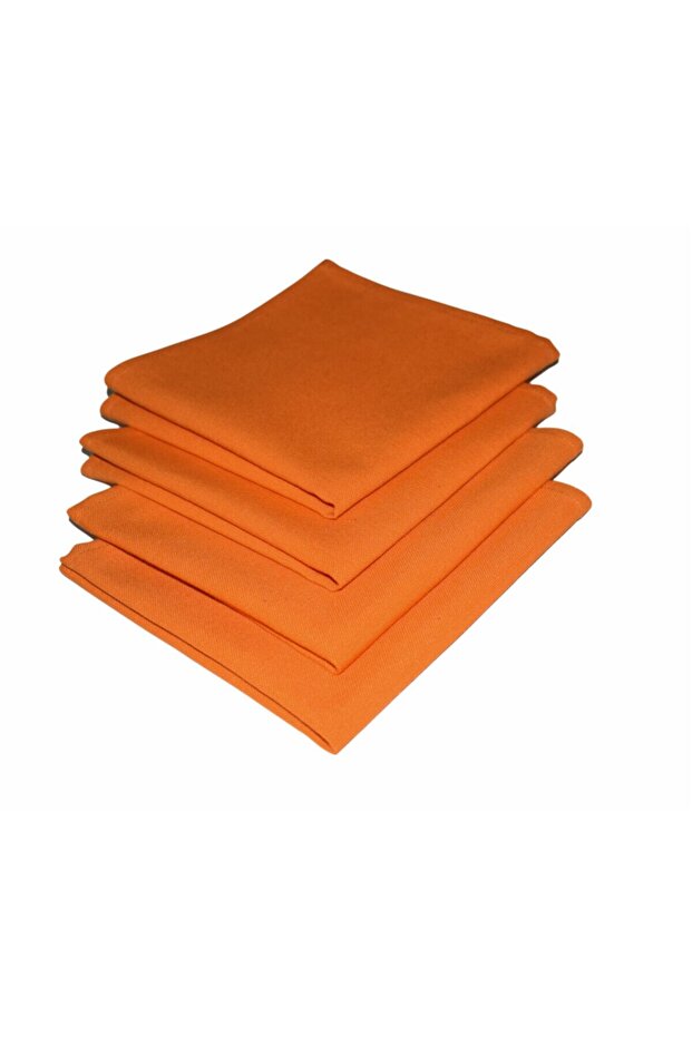 4 Pieces Orange Fabric Serving Napkin 1st Quality Duck Linen Fabric (DERTLESS FABRIC)