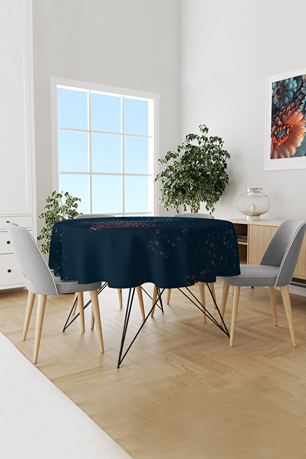 مفرش المائدة Coder ذو اللون المستدير المصنوع من الجلد السويدي - 1