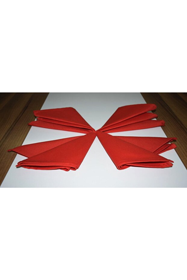 4 Pieces Red Fabric Serving Napkins 1st Quality Duck Linen Fabric (DERTLESS FABRIC)