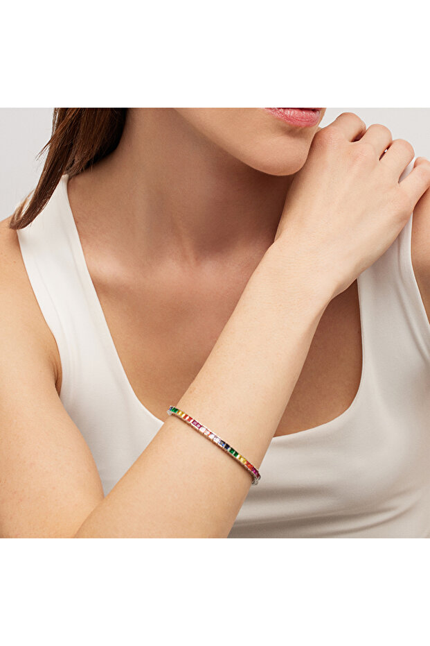 Rainbow Kare Taşlı Bileklik - 2