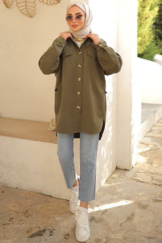 61655 Elastic Shirt Khaki