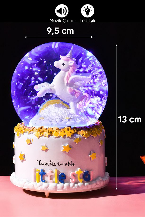 Unicorn Gökkuşağı Şekilli Kar Küresi F - 3