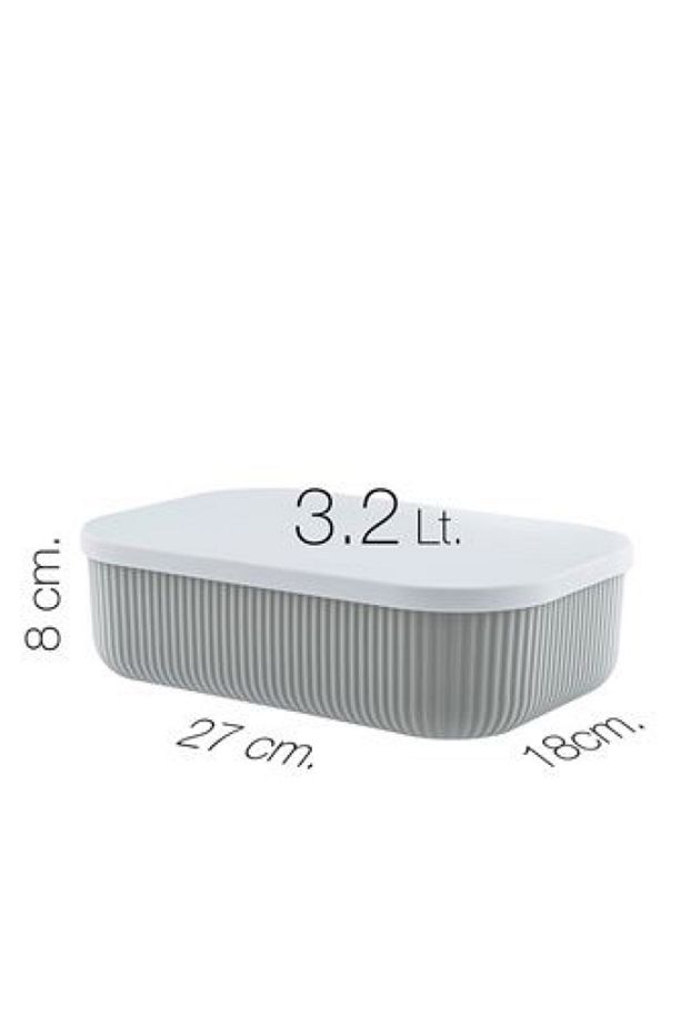6 Parça Gri Set 2 Adet 6.2 Lt 4 Adet 3.2 Lt Storage Dolap Düzenleyici Kapaklı Çorağ Kemer Kutusu - 3