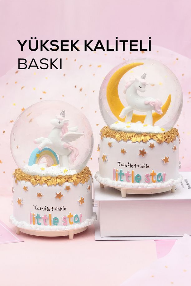 Unicorn Gökkuşağı Şekilli Kar Küresi F - 7