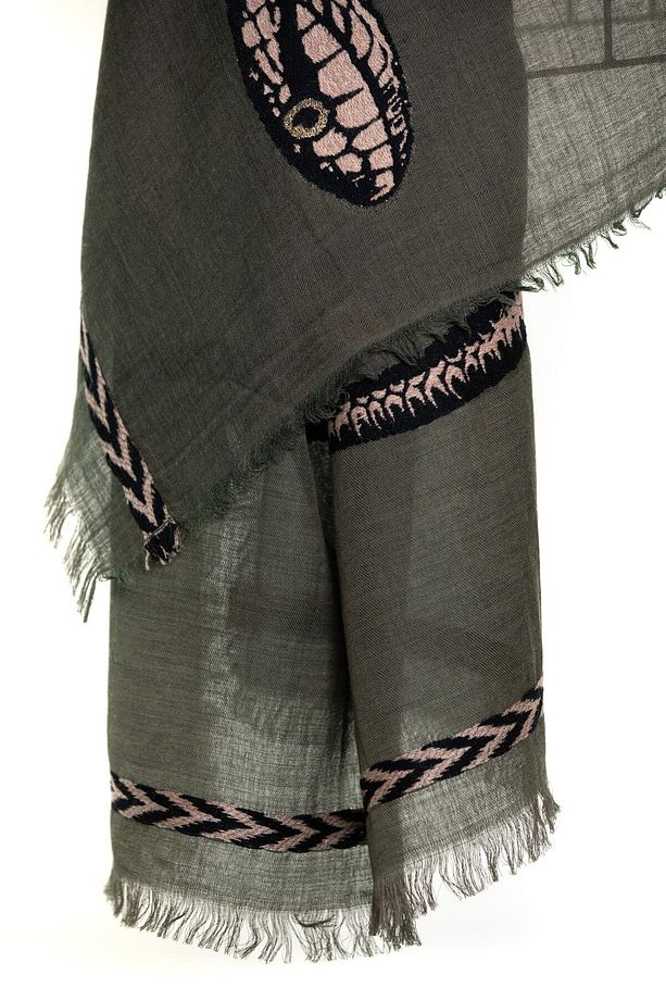 Yün Modal Kaşmir Yılan Model Şal - 4
