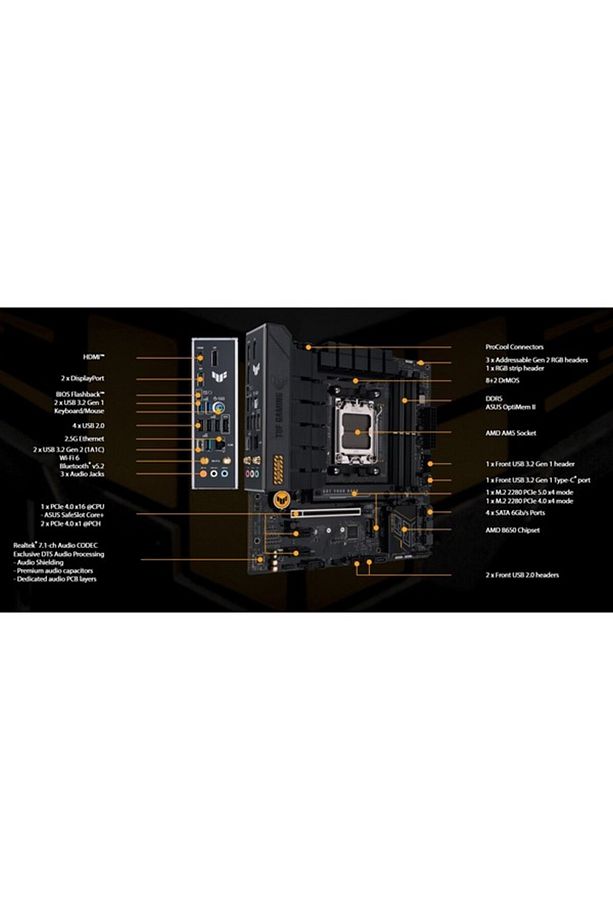 TUF GAMING B650M-E GAMING WIFI-6E DDR5 HDMI-DP PCIE 4.0 AM5 MATX - 1