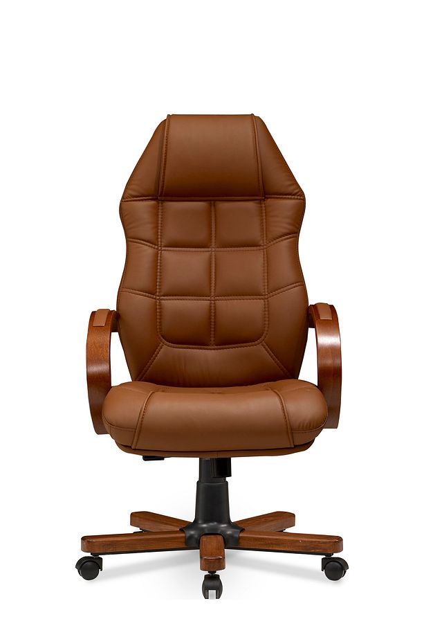 Royal Konfor 2 Bilgisayar - Ofis - Müdür - Büro - Makam Çalışma Koltuğu Taba Renk Ahşap Ayaklı - 2
